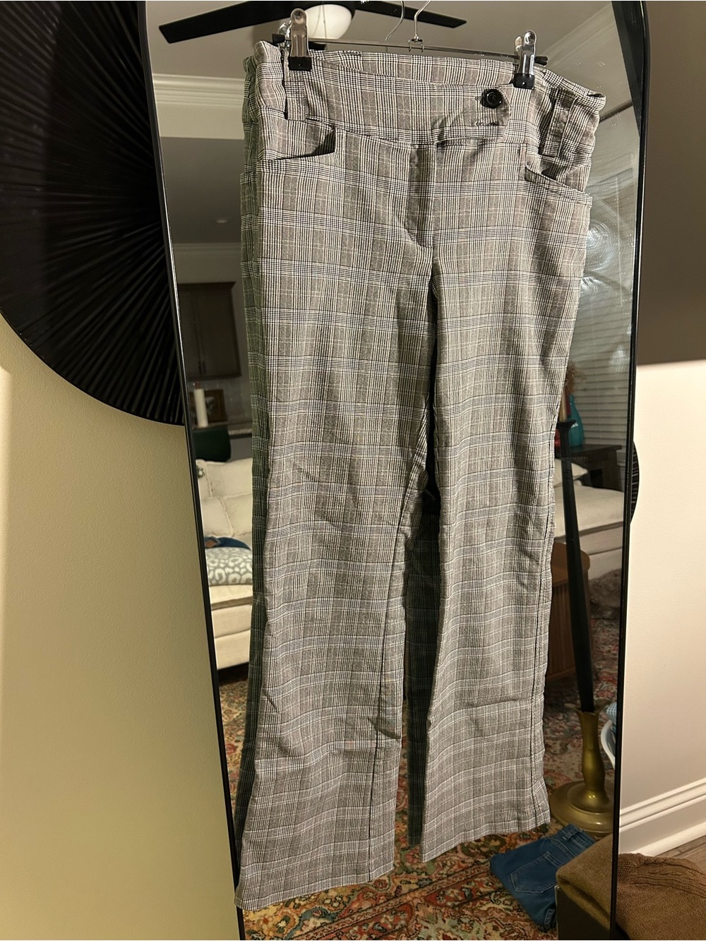 Gray Plaid Pants - Women